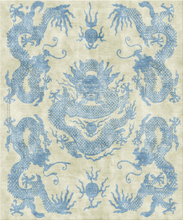 Anna-Veda 12819-five dragons - handmade rug,  tibetan (India), 100 knots quality